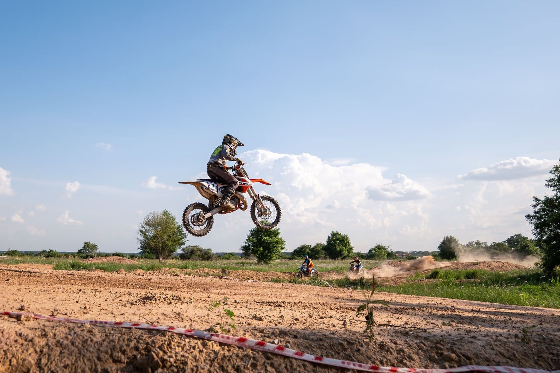 Rider at the top of a jump